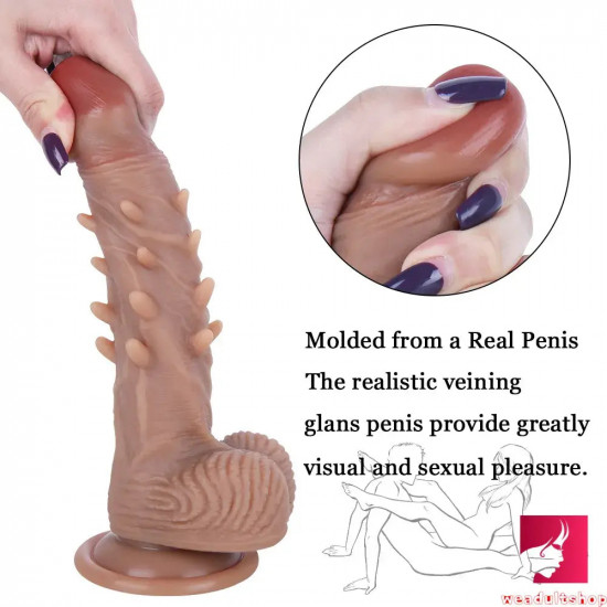 7.87in 8.27in small big silicone spiked dildo for anal massaging