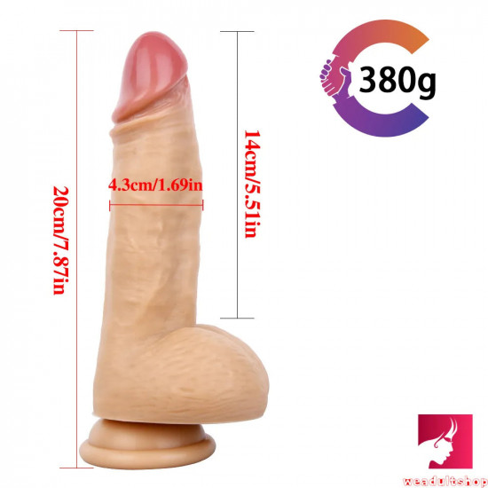 7.87in penis g-spot realistic dildo with suction cup adult sex toy