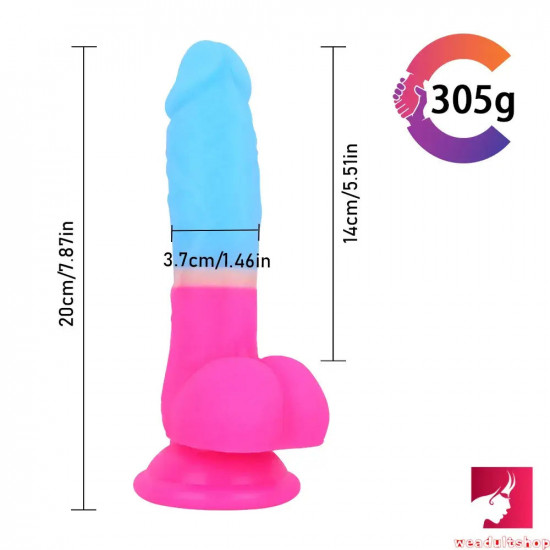 7.87in realistic soft human penis dildo for women gay lesbian