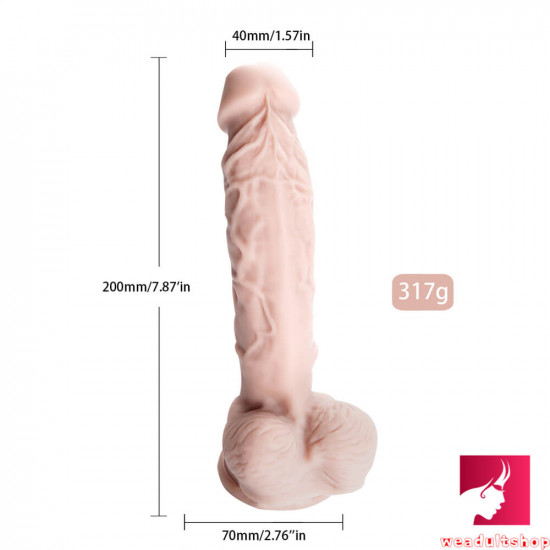 7.87in silicone liquid realistic dildo sex toy for adults