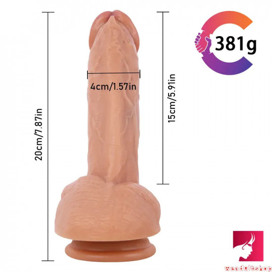 7.87in soft double-layer silicone dildo for lesbian anal toy