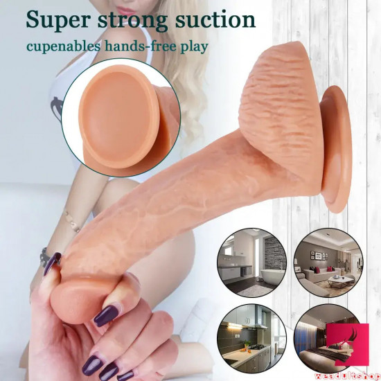 7.87in super realistic liquid silicone dildo perfect gay anal sex toy