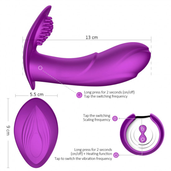 7 kinds telescopic vibration intelligent heating vibrator wearable sex toy