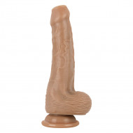 8 inch brown silicone uncircumcised dildo