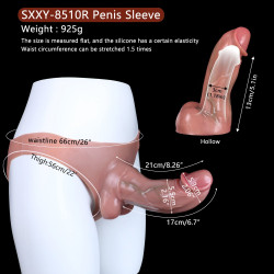 8 inch triangular panties penis sleeve gay hollow dildo