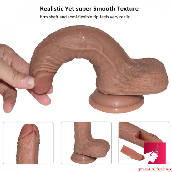 8.07in double layer silicone hard dildo for men women using