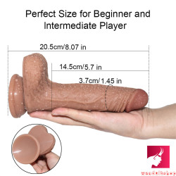 8.07in double layer silicone hard dildo for men women using