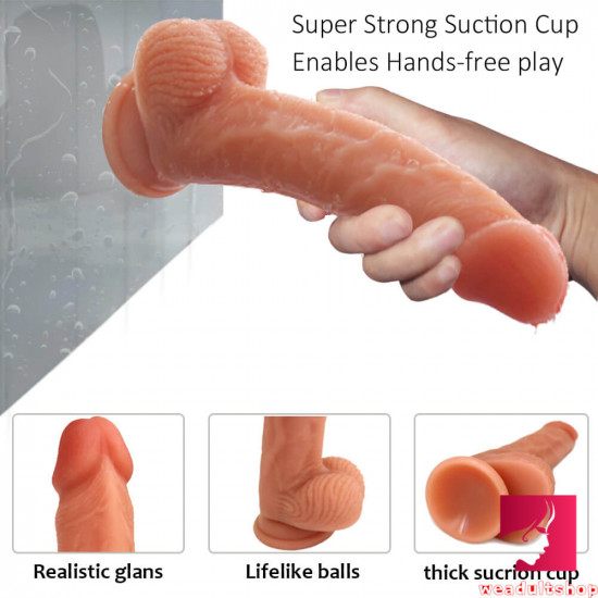 8.26in double layer silicone lifelike dildo adult sex toy