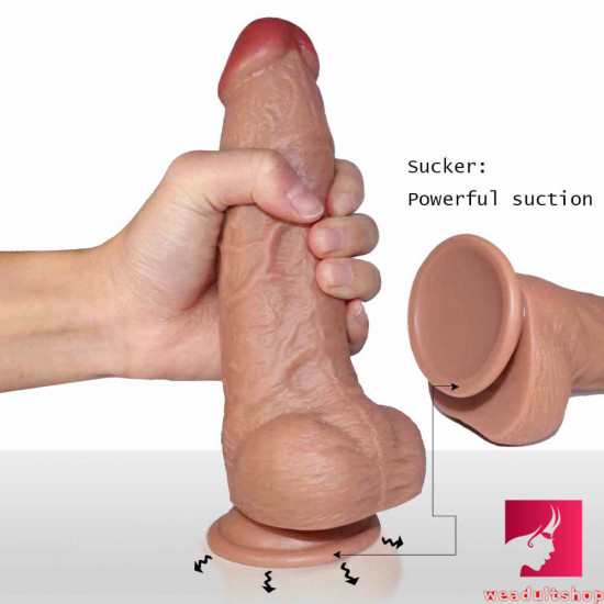 8.26in dual layer curved dildo women men masturbation toy