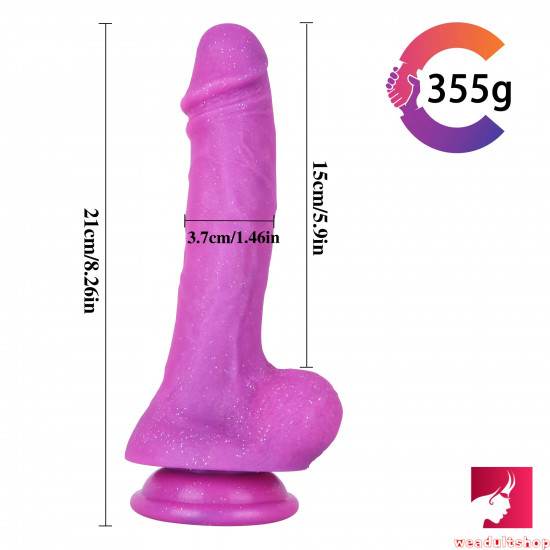 8.26in soft penis adult toy dildo insert vagina with suction cup