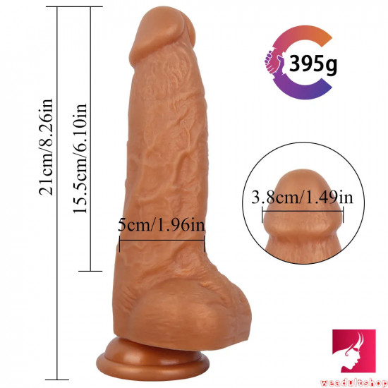 8.26in soft realistic dildo with suction cup female masturbator