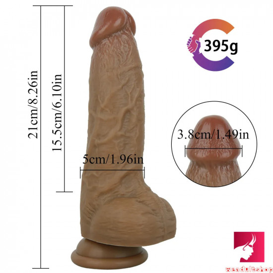 8.26in soft realistic dildo with suction cup female masturbator