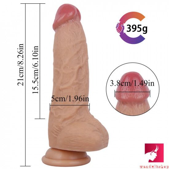 8.26in soft realistic dildo with suction cup female masturbator