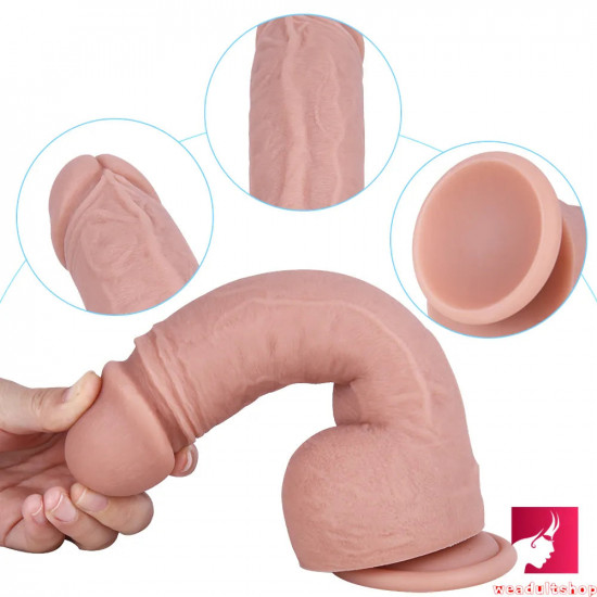 8.26in soft single layer silicone big dildo for vagina anal massage