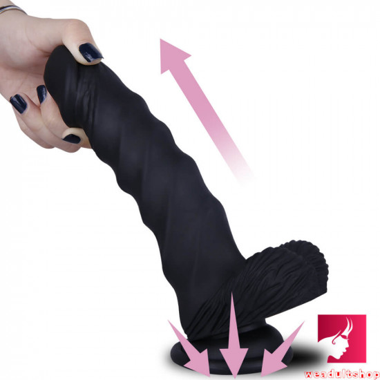 8.27in black body safe spiral design dildo sex toy for men