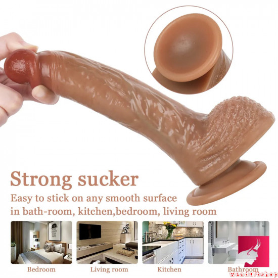 8.27in good quality soft artificial sucker cup penis vagina dildo