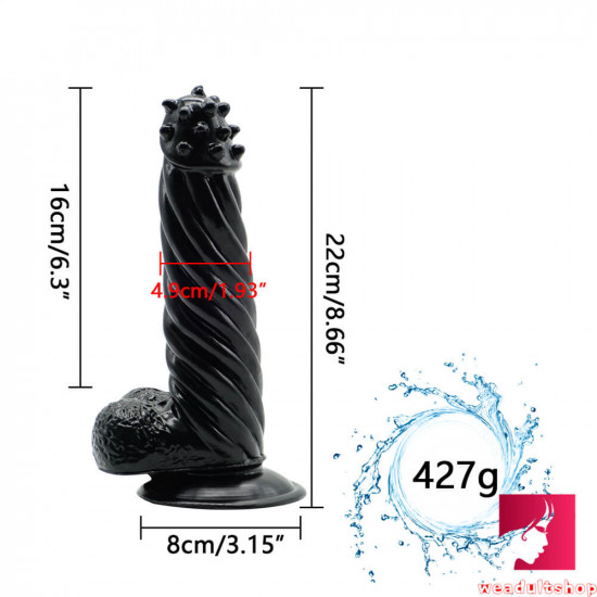 8.27in mature anal dildo spiked sex toy with thorn