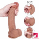 8.27in real feeling dual density uncut dildo with moving foreskin