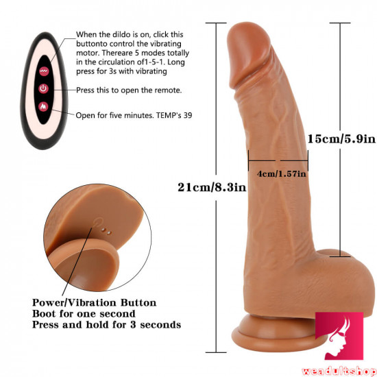 8.3in heating 7 vibrating worming 5 revolving dildo soft toy