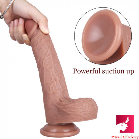 8.46in soft silicone dildo sex toy for females males orgasm