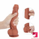 8.46in soft skin natural penis foreskin uncut dildo