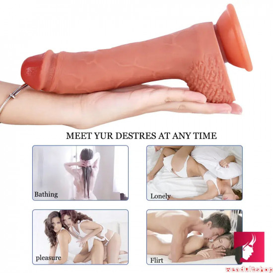 9.06in curved silicone dildo artificial penis toy for adult women