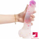 9.25in colorful big jelly silicone with pink particle dildo sex toy