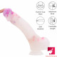9.25in colorful big jelly silicone with pink particle dildo sex toy