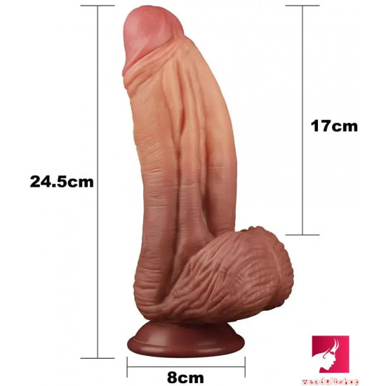 9.64in new arrival dual layer liquid silicone thick big dildo