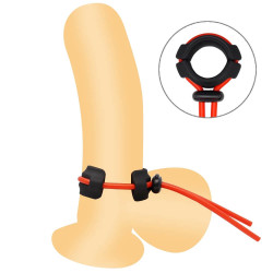 adjustable soft silicone ball stretcher scrotum bondage penis ring