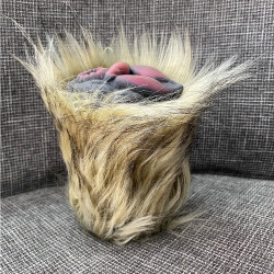 animal fur pocket pussy male masturbator - silicone dual vaginas penis massage sex toy for men