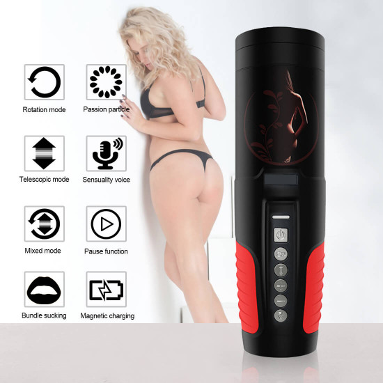 auto rotation 10 sounds vaginal suction cup rechargeable male masturbator