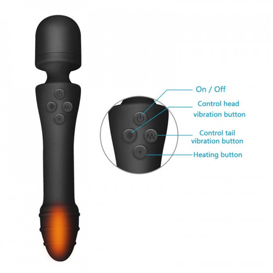 av wand double heads waterproof heating vibrator