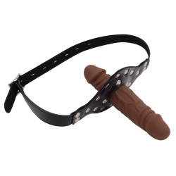bdsm gag double head face dildo