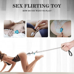 Adutoys bell jeweled butt plug with chain