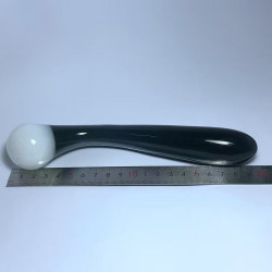 black white elegant double glass dildo