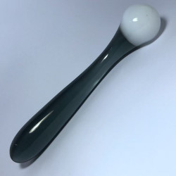 black white elegant double glass dildo