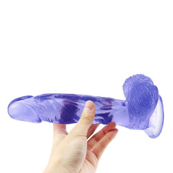 blue dildo jelly realistic suction cup
