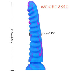 blue dragon scale ribbed monster dildo
