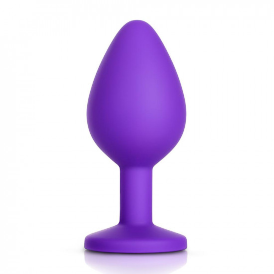 blue gem purple silicone butt plug