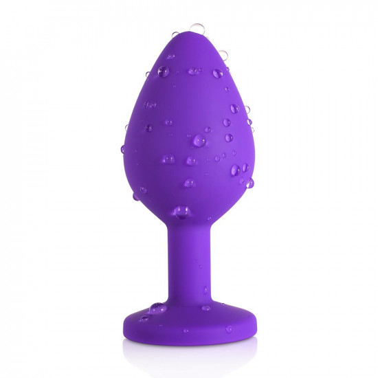 blue gem purple silicone butt plug