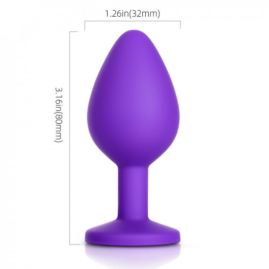 blue gem purple silicone butt plug