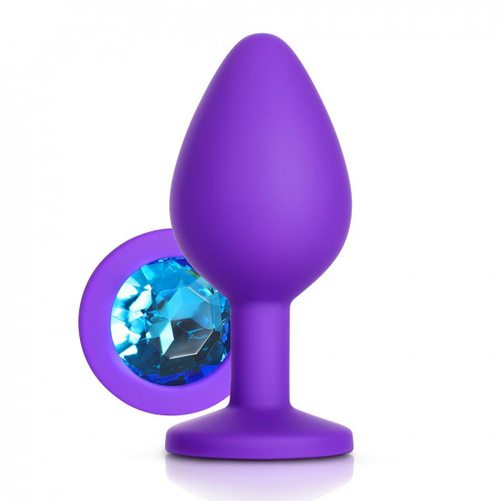 blue gem purple silicone butt plug