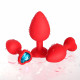 blue gem red silicone butt plug set