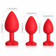 blue gem red silicone butt plug set