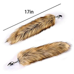brown metal fox tail 16"	