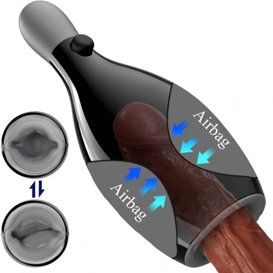 clamping vibrating male masturbator cup with adjustable pump