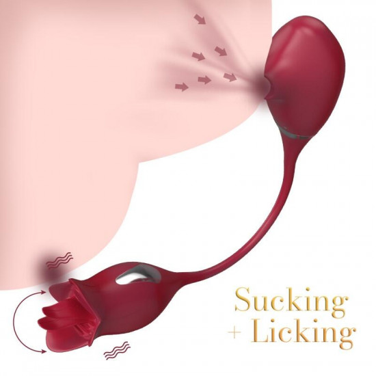 clay tongue sucking licking double head massage vibrator