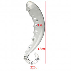 clear tentacle raised studded glass dildo