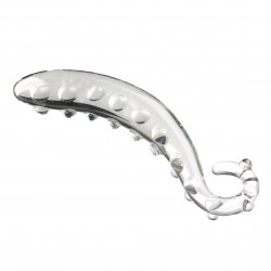 clear tentacle raised studded glass dildo